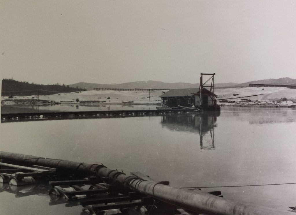 Cataldo Dredge in use on the Coeur d'Alene River in 1960