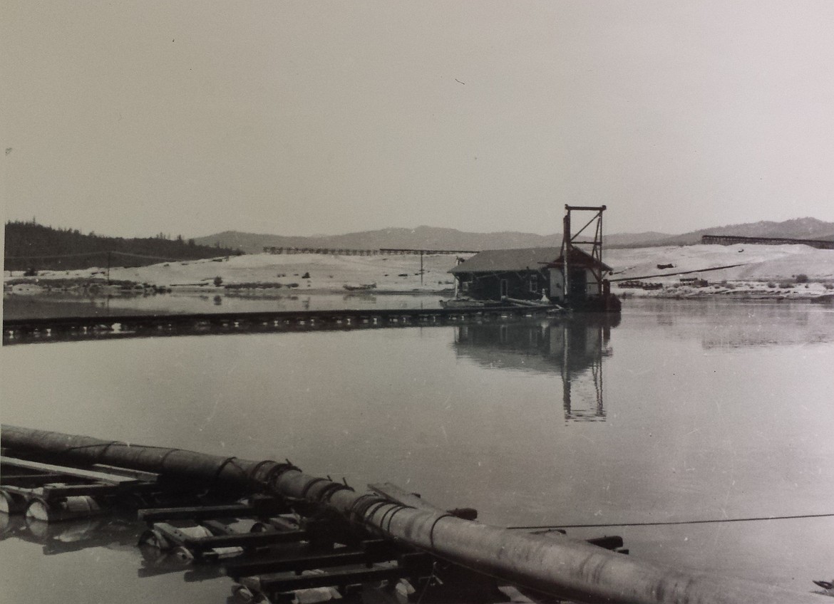 Cataldo Dredge in use on the Coeur d'Alene River in 1960