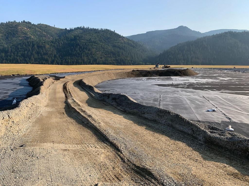 work being performed at the historic sludge pond on top of the Central Impoundment Area in Kellogg, Idaho