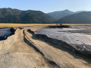 work being performed at the historic sludge pond on top of the Central Impoundment Area in Kellogg, Idaho