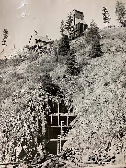 Historic ore bins and workings at a former Pine Creek mine.