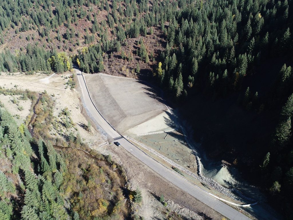 Douglas Mine and Mill site in Pine Creek, after restoration work has been completed.