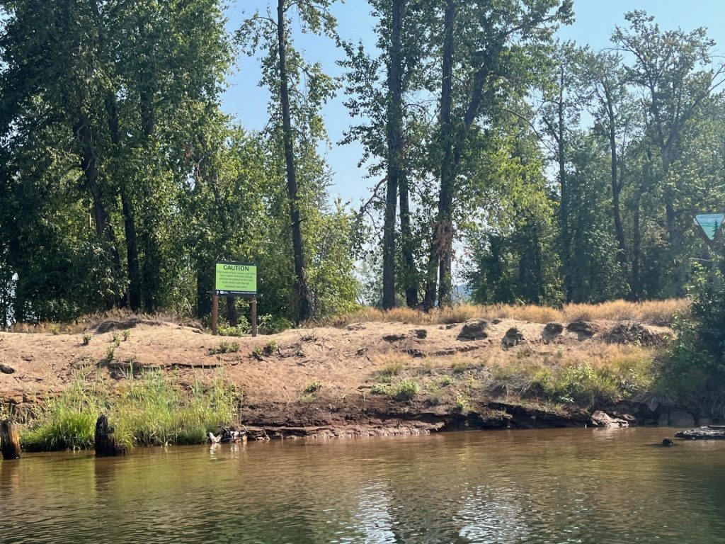 Warning sign on the SFCDA River