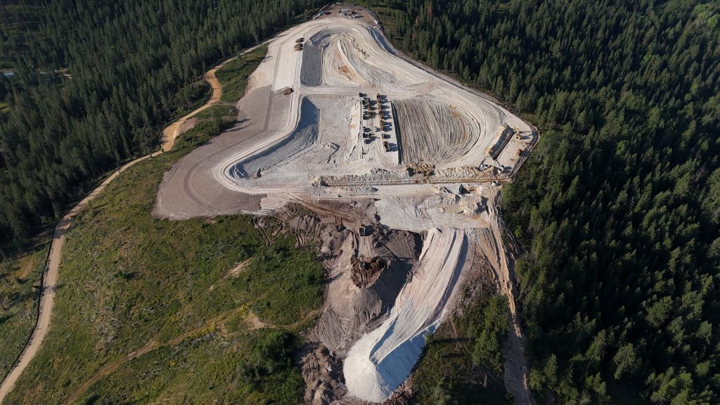 Arial photo of construction at Kingston Cataldo Wastewater Project